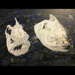 Acrylic piranha skulls